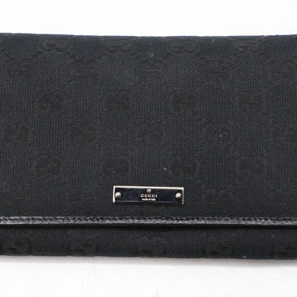 GUCCI Vintage GG Canvas Wallet - Black - Picture 1 of 16
